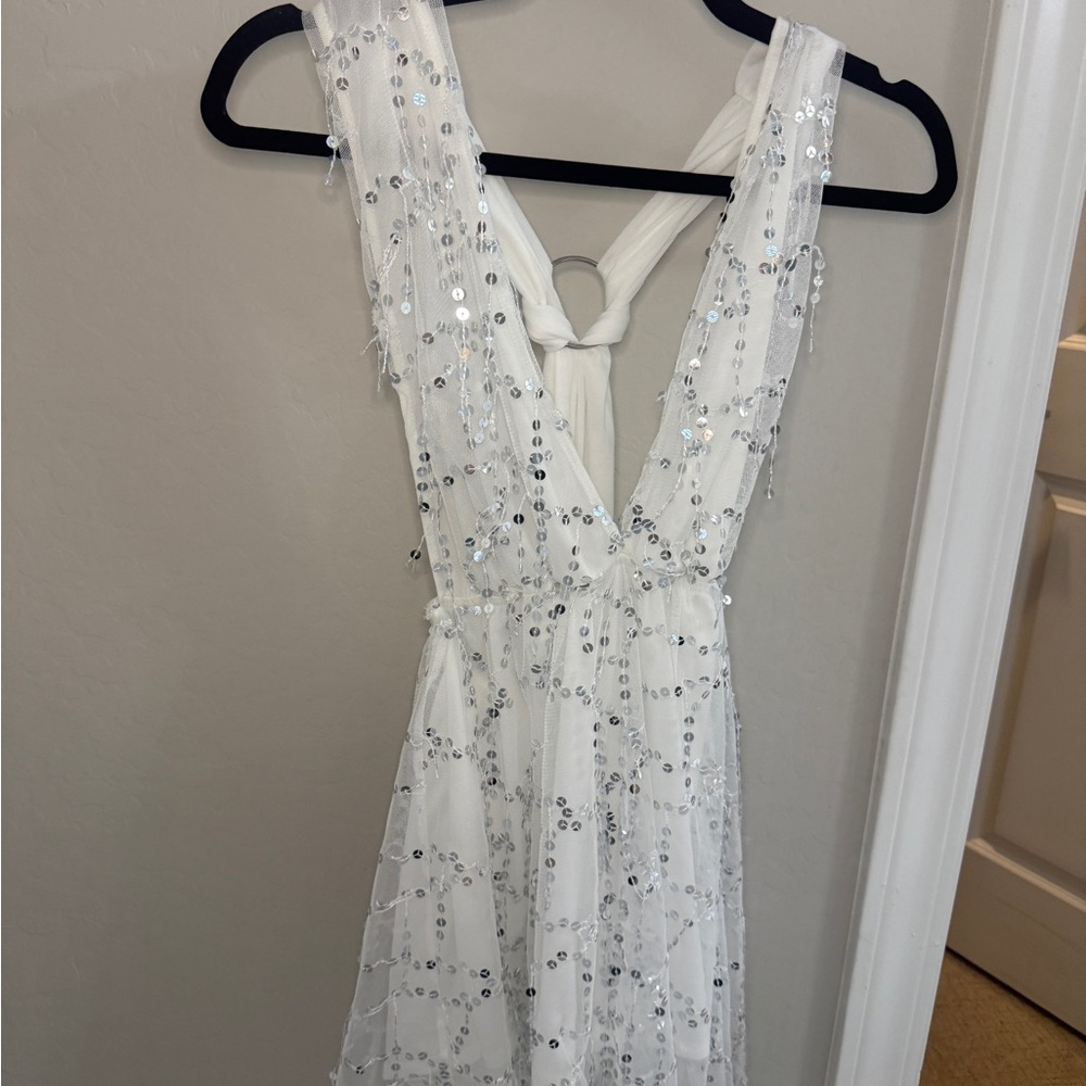 Lucy in the Sky White Sequin Mini Dress